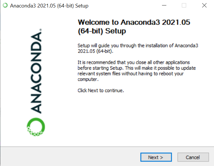 anaconda installer 起動