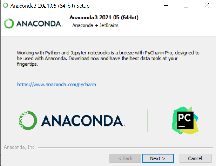 anaconda installer next