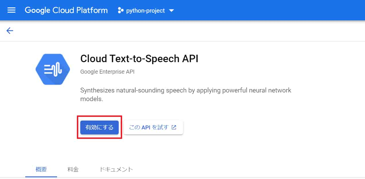 text-to-speech 有効化