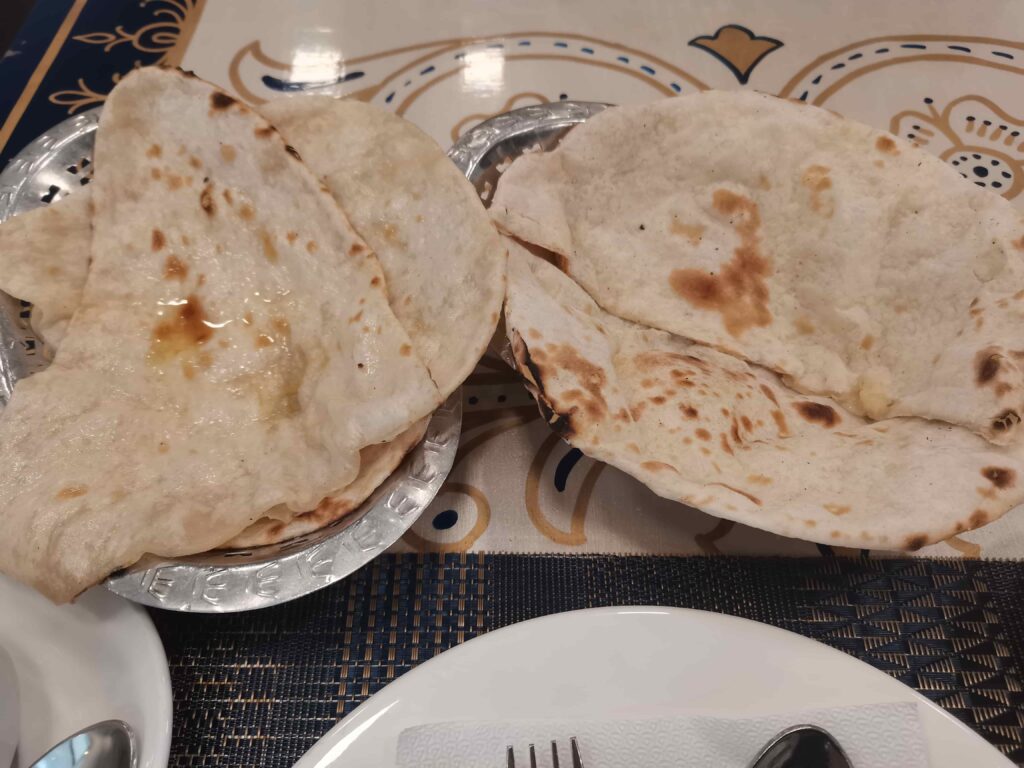butter naan and cheese naan