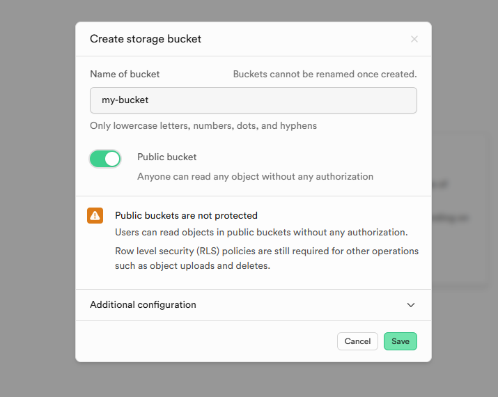 Supabase public bucket
